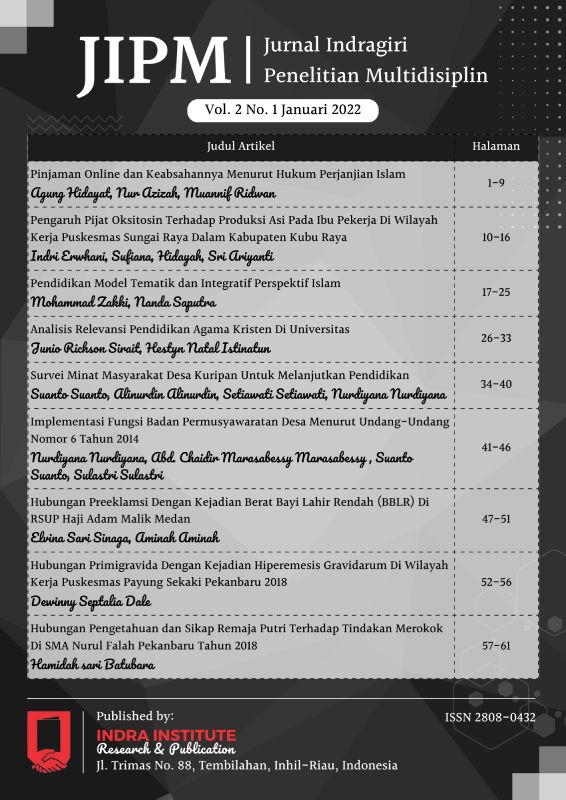 View Vol. 2 No. 1 (2022): Jurnal Indragiri Penelitian Multidisiplin