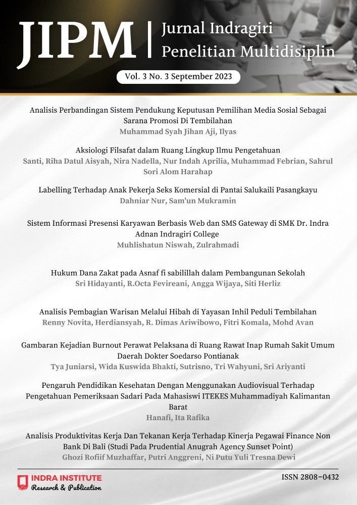 					View Vol. 3 No. 3 (2023): Jurnal Indragiri Penelitian Multidisiplin 
				