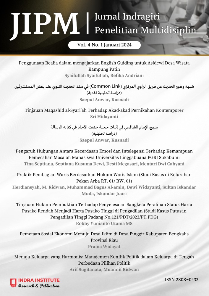 					View Vol. 4 No. 1 (2024):  Jurnal Indragiri Penelitian Multidisiplin 
				